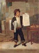 James H. Cafferty Newsboy Selling New-York oil on canvas
